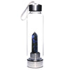 gourde bouteille eau verre pierre cristal sodalite bleue