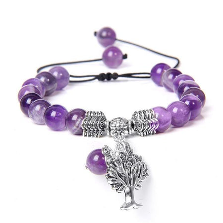 bracelet arbre de vie amethyste