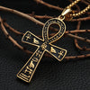 collier pendentif croix de vie ankh hieroglyphe noir or