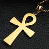 collier pendentif croix de vie ankh hieroglyphe noir or