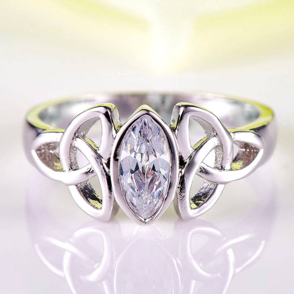 FaithHeart Bague Triquetra Celtique En Acier Inoxydable – Anneau Nœud Éternité Irlandais Unisexe Taille 54-72 – Bijou Porte-Bonheur