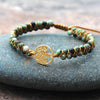 bracelet perle verte arbre de vie or