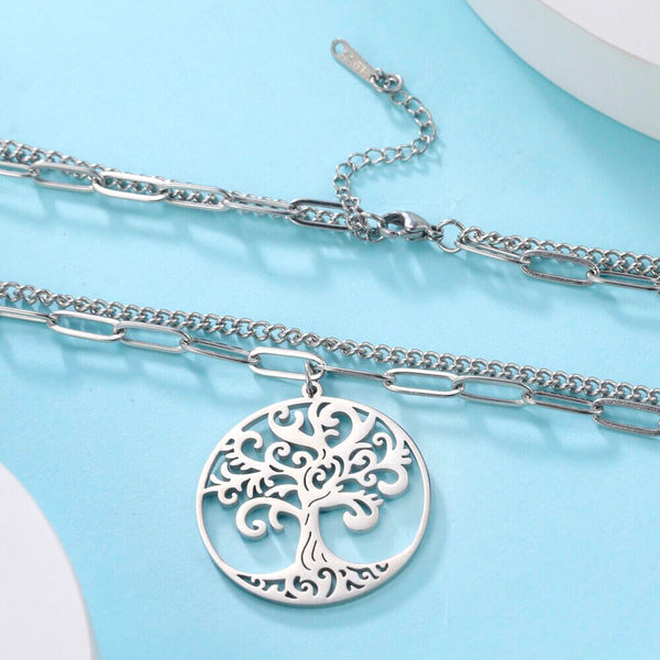 Collier Pendentif Fleur Trèfle à 4 Feuilles Argenté - Micro Collier Pendentif Fleur Trèfle à 4 Feuilles Argenté - Micro
