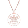 collier pendentif cube de metatron or rose