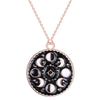collier pendentif cycle lune astrologie or rose