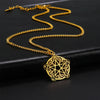 collier pendentif pentacle protection or