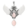 pendentif aile ange merkaba quartz rose