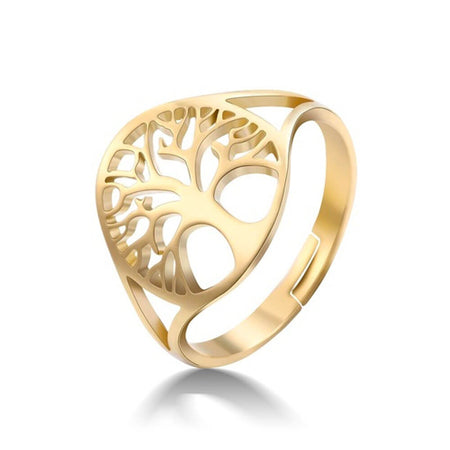 LES POULETTES BIJOUX - Bague Plaqué Or Arbre De Vie - Bijou Fantaisie Créateur