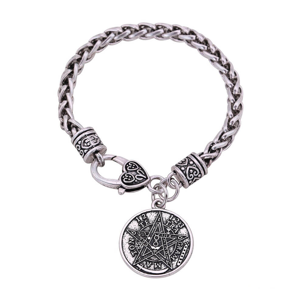 bracelet tetragrammaton pentacle pentagramme argent