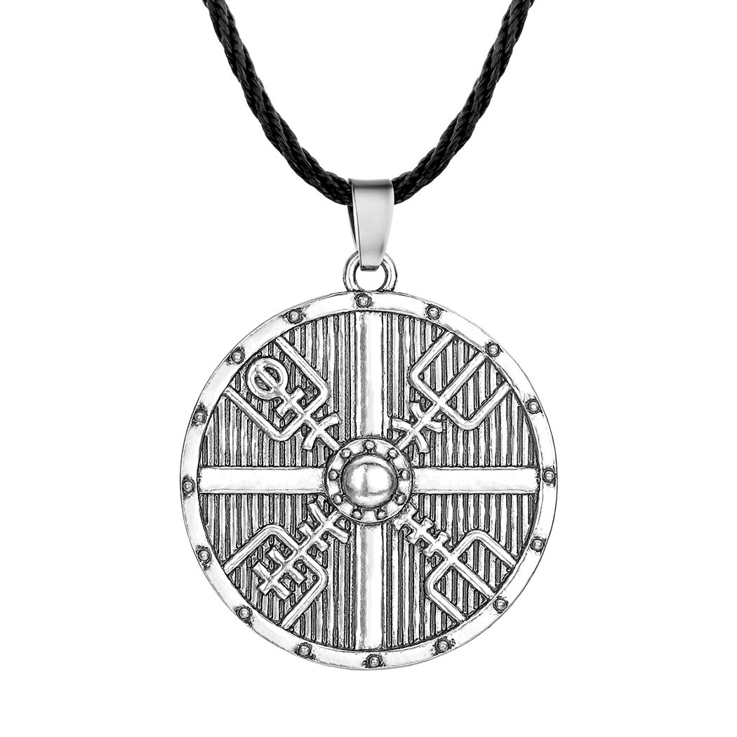 collier pendentif boussole viking vegvisir argent