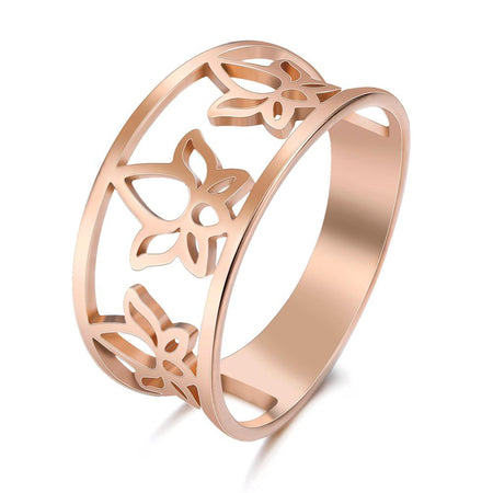 bague fleur de lotus or rose