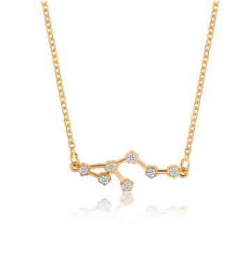 collier signe astro constellation lion or