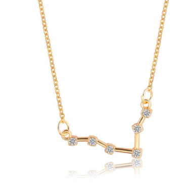 collier signe astro constellation poisson or