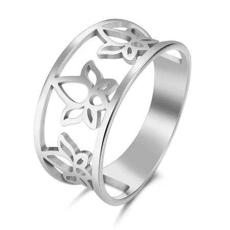 bague fleur de lotus argent