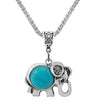 collier pendentif pierre turquoise elephant