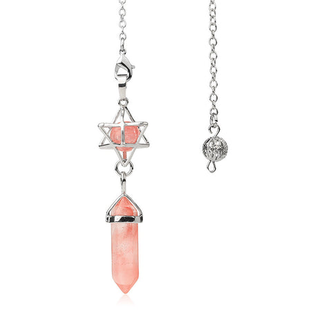 pendule divinatoire oui non merkaba Quartz rose cerise