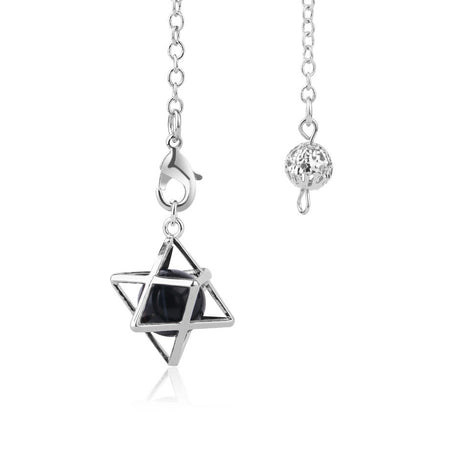 pendule divinatoire oui non merkaba perle obsidienne noire