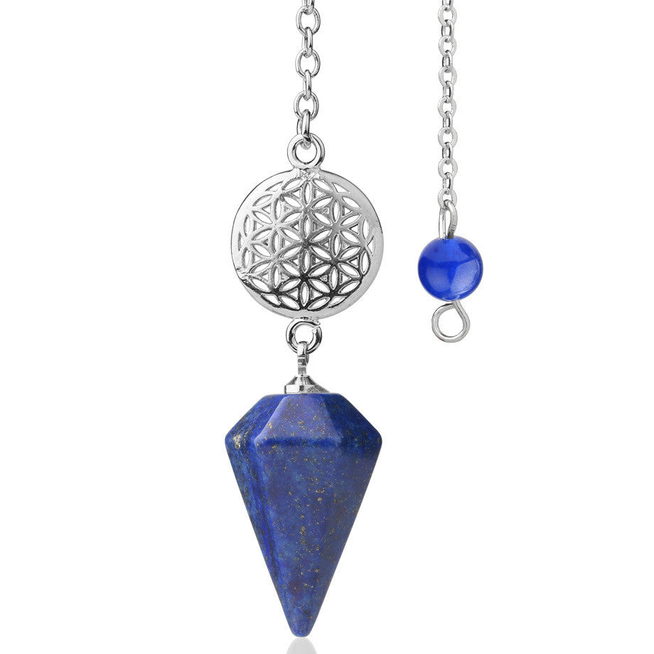 pendule divinatoire oui non fleur de vie lapis lazuli