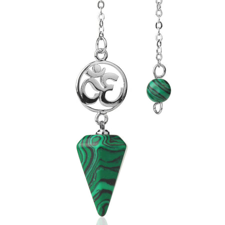 pendule divinatoire oui non symbole aum malachite