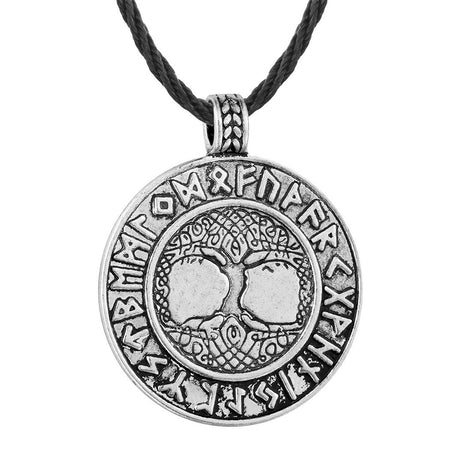 collier pendentif arbre de vie runes argent