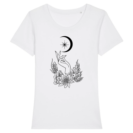 vetement tee shirt spirituel croissant de lune wicca