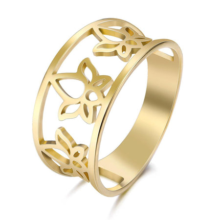 bague fleur de lotus or
