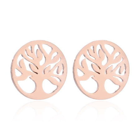 boucle d'oreille arbre de vie or rose
