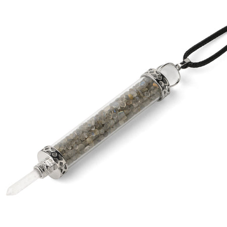 collier pendentif fiole spectrolite