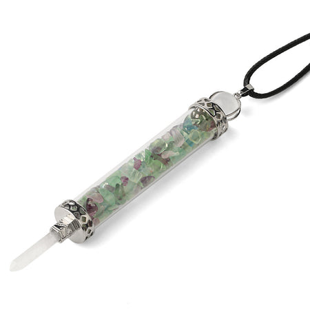 collier pendentif fiole fluorite