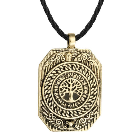 collier pendentif arbre de vie plaque or