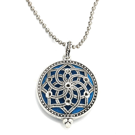 collier pendentif diffuseur huile essentielle fleur de lotus