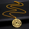 collier pendentif lotus fleur de vie or