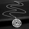 collier pendentif lotus fleur de vie argent