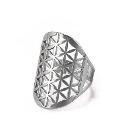 bague fleur de vie argent