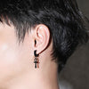 boucles d'oreilles croix de vie ankh noir