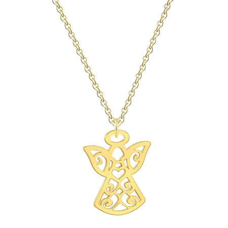 collier pendentif ange feminin or