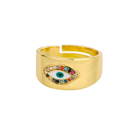 bague oeil de fatma reglable or