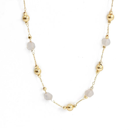 Collier pierre naturelle cristal de roche or