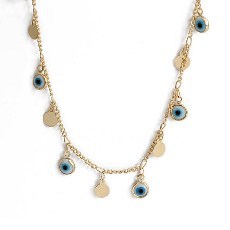 collier oeil nazar boncuk amulette or