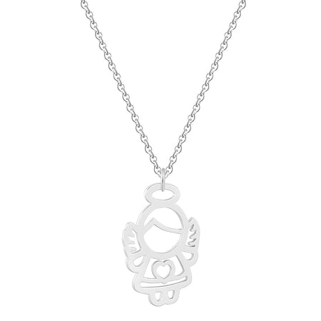 collier pendentif angelot argent
