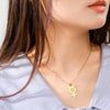 collier pendentif pentacle lune croix or