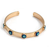 bracelet jonc plat oeil bleu grec or
