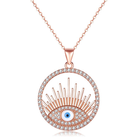 collier pendentif oeil de fatma or rose