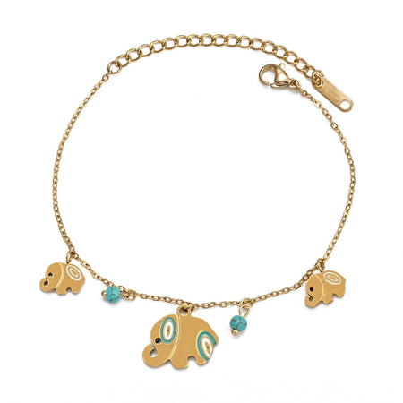 bracelet oeil bleu grec or