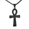 collier pendentif croix de vie ankh hieroglyphe noir