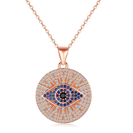 collier pendentif oeil de fatma protecteur or rose