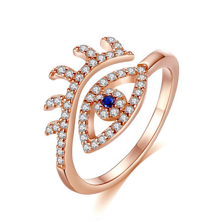 bague oeil de fatma or rose