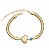 bracelet oeil bleu grec or