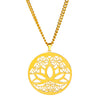 collier pendentif lotus fleur de vie or