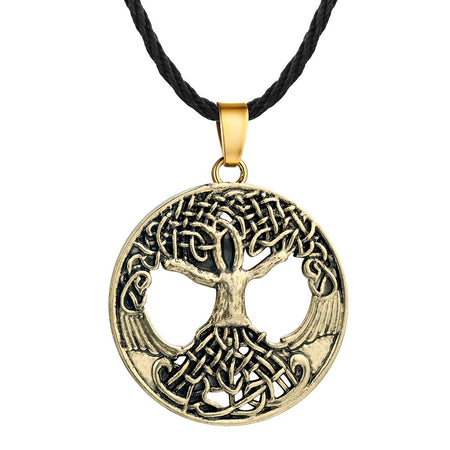 collier pendentif arbre de vie or rond